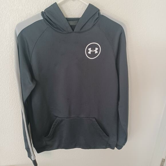 Youth (Boys) UNDER ARMOUR Storm Logo HOODIE Pullover Sweatshirt Black, YXL XL - Picture 2 of 10